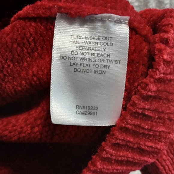 Red Alfred Dunner Cable Knit Chenille Sweater Floral Embroidery Size PXL (T-341) - Picture 10 of 12